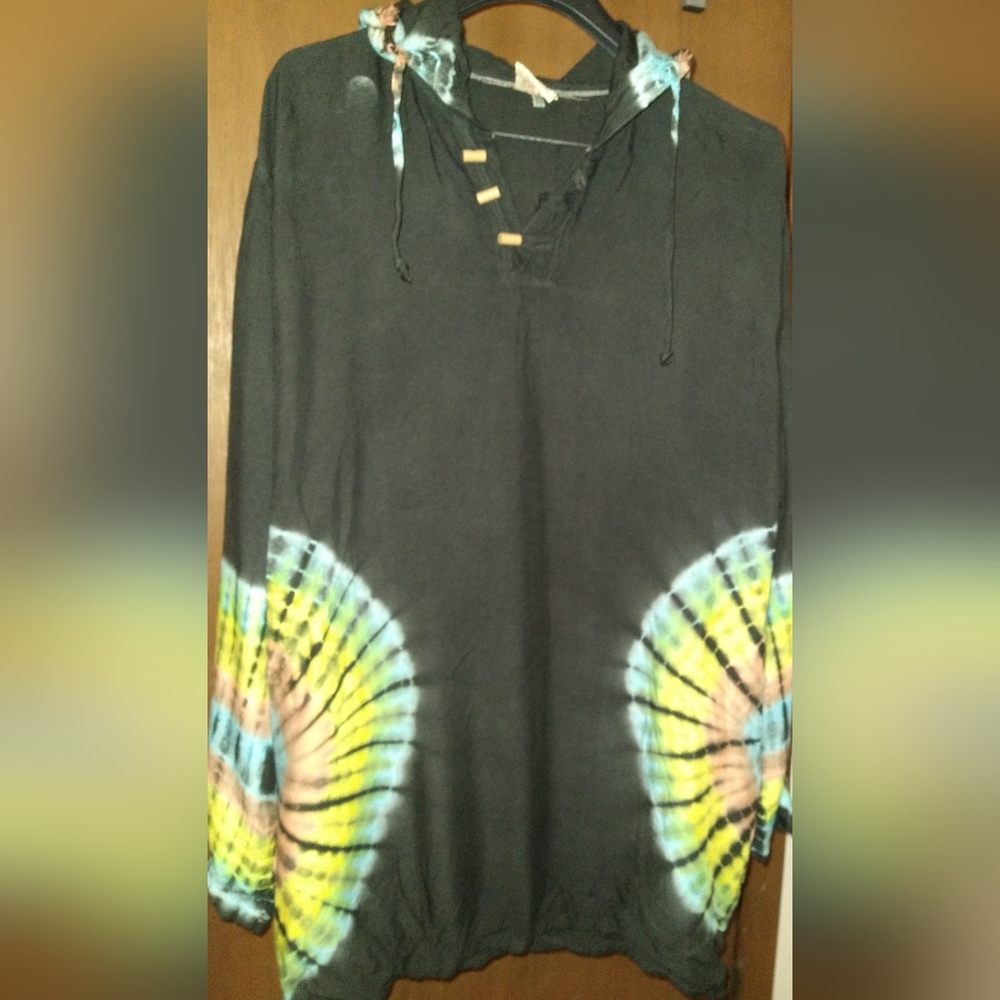 Gypsy Rose rayon tie-dye hoodie